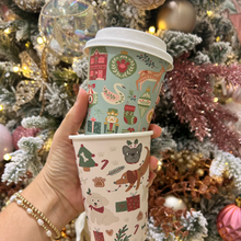 Load image into Gallery viewer, Christmas takeaway paper coffee cup festive themed
