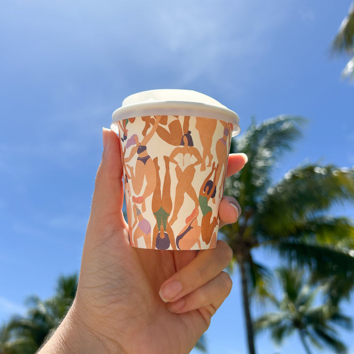 designer printed pattern coffee cup takeaway cafe compostable biopak home compostable biodegradable pla disposable paper coffee hot cup as5810 creative cafe company 6oz